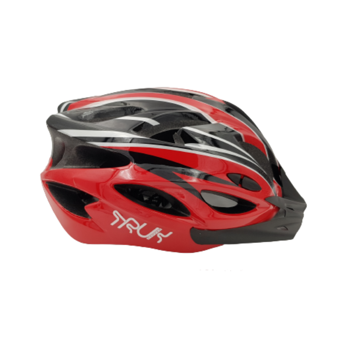 red sport bike helmet